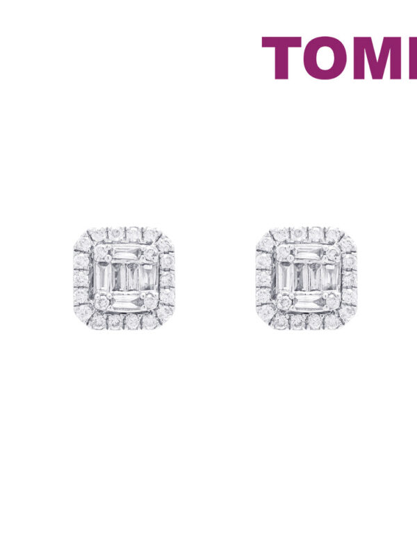TOMEI Radiant Glowing Diamond Earrings, White Gold 750