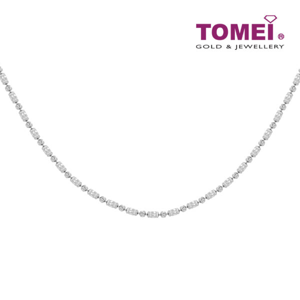 Tomei Sparkling Necklace, Unisex White Gold 585
