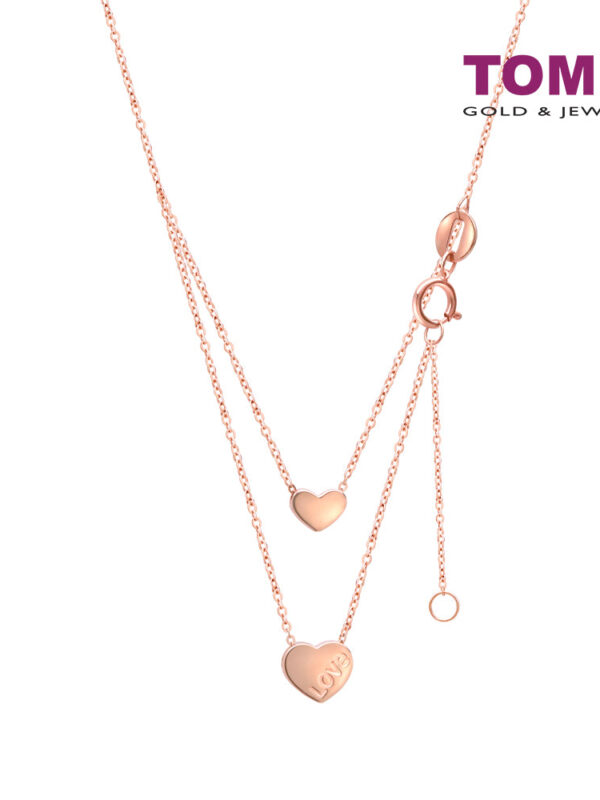 TOMEI Rouge Collection, Dwi-Love Double Layer Necklace Rose Gold 750