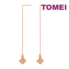 TOMEI Rouge Collection Elongated Style Leaf Earrings, Rose Gold 750