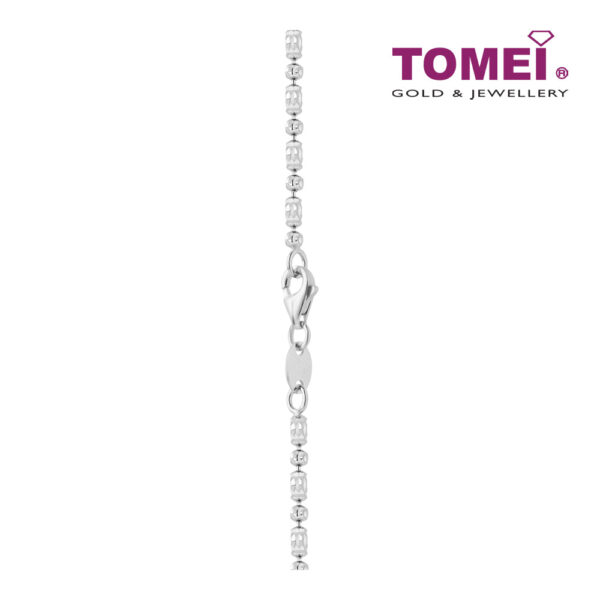 Tomei Sparkling Necklace, Unisex White Gold 585