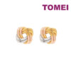 TOMEI Trio Tone Knot Earrings, Gold 585