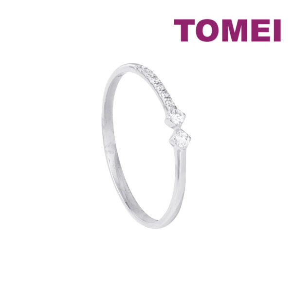 TOMEI [Online Exclusive] Minimalist Diamond Ring, White/Yellow Gold 750