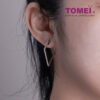 TOMEI Square Hoop Diamond Earrings White Gold 750