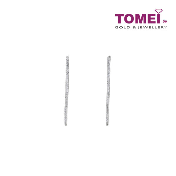 TOMEI Square Hoop Diamond Earrings White Gold 750