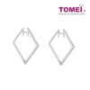 TOMEI Square Hoop Diamond Earrings White Gold 750