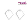 TOMEI Square Hoop Diamond Earrings White Gold 750
