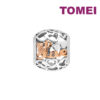 TOMEI Printed Love Charm, White+Rose Gold 585