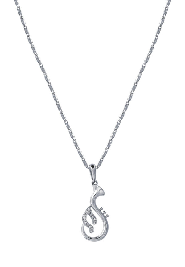TOMEI Saxophones Diamond Pendant Set, White Gold 375