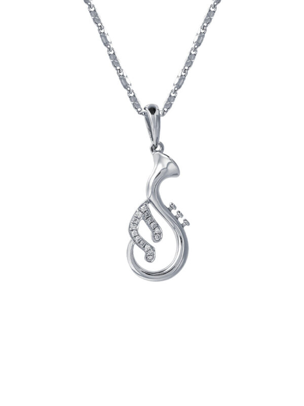 TOMEI Saxophones Diamond Pendant Set, White Gold 375