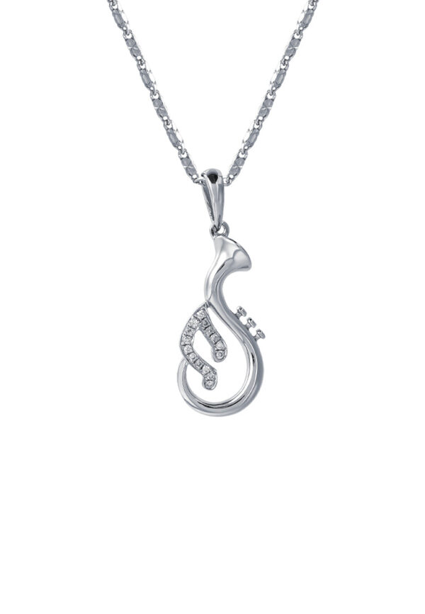 TOMEI Saxophones Diamond Pendant Set, White Gold 375