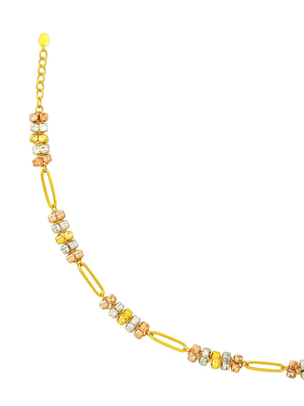 TOMEI Tri-Tone Cubic Bracelet, Yellow Gold 916