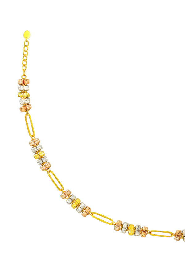 TOMEI Tri-Tone Cubic Bracelet, Yellow Gold 916