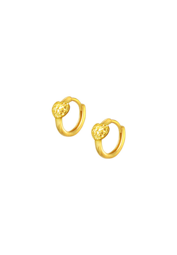 TOMEI [Online Exclusive] Heart Loop Earrings, Yellow Gold 916