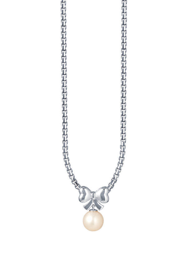 TOMEI [Online Exclusive] Pendant of Pearl-fect Ribbon I Silver