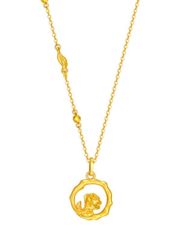 TOMEI X Xifu Rose Series Necklace, Yellow Gold 999 (5D)