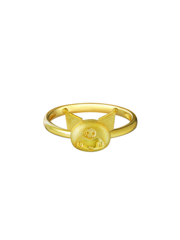 TOMEI X SANRIO Kuromi Head Ring, Yellow Gold 916