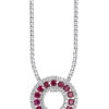 TOMEI Vibrant Ruby Pendant, White Gold 750