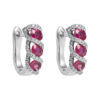 TOMEI Vibrant Ruby Earrings, White Gold 750