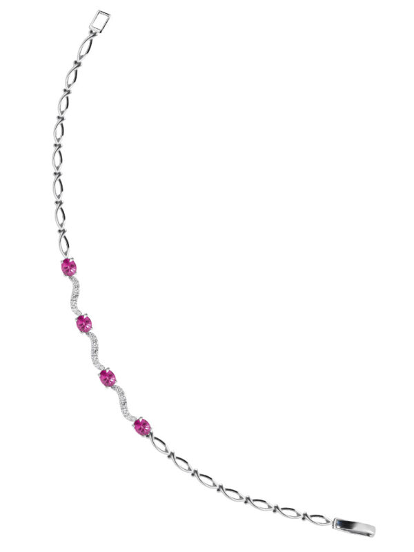TOMEI Vibrant Ruby Bracelet, White Gold 750