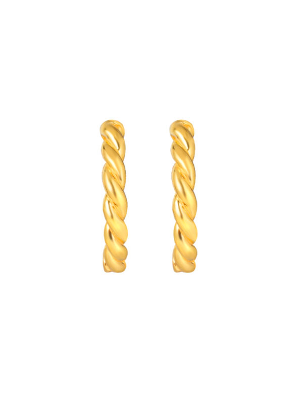 TOMEI Twisted Hoop Earrings, Yellow Gold 916