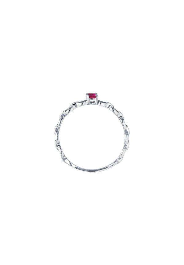 TOMEI Ruby Diamond Ring, White Gold 750