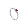TOMEI Ruby Diamond Ring, White Gold 750