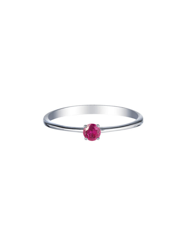 TOMEI Ruby Solitaire Ring, White Gold 750