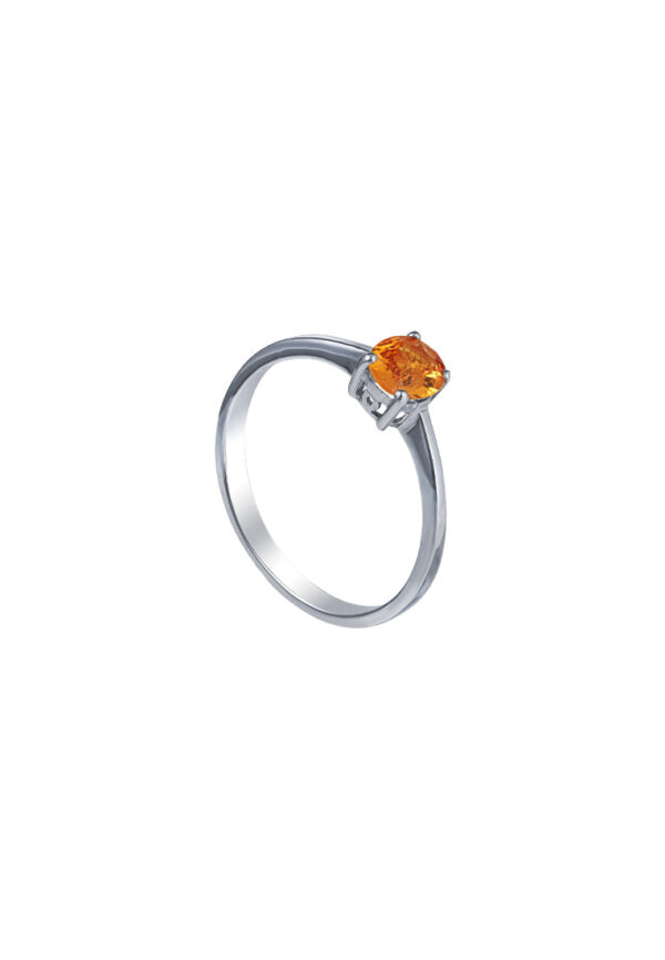 TOMEI Yellow Sapphire Solitaire Ring, White Gold 750