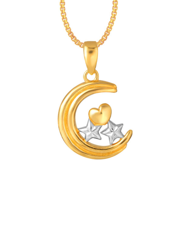 TOMEI Starry Moon Pendant, Yellow Gold 916
