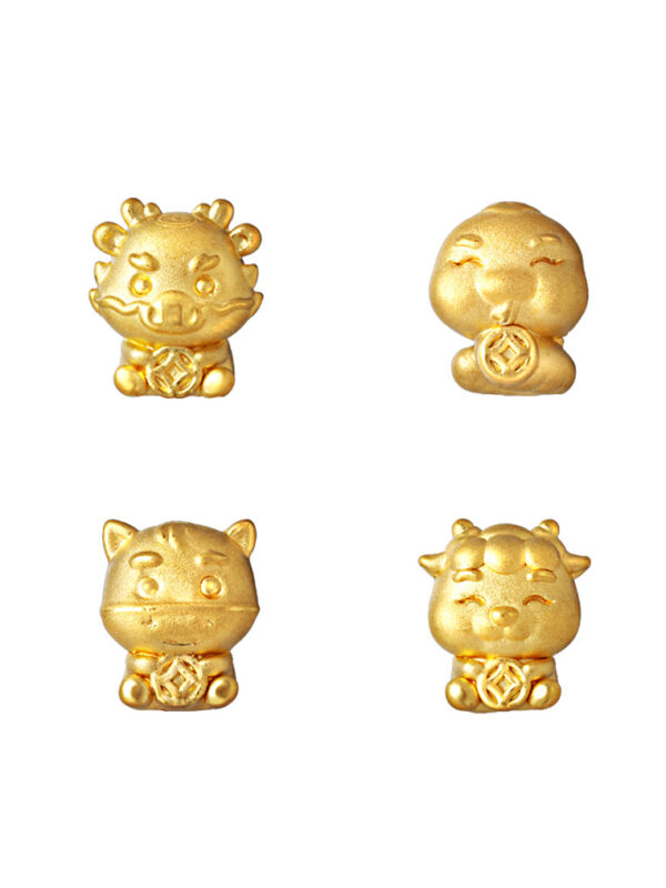TOMEI [2025 Edition] Golden Zodiac Charm with Rope Bracelet, Yellow Gold 999