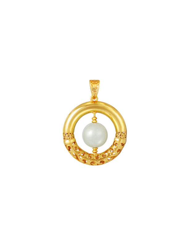 TOMEI Rotatable Jade Pendant, Yellow Gold 916