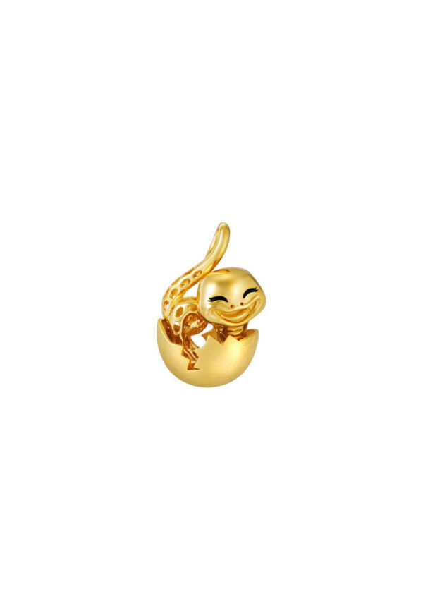 TOMEI Snake Hatching Pendant, Yellow Gold 916