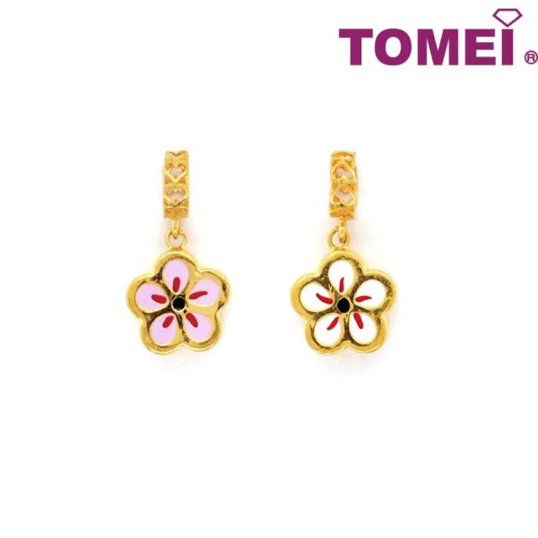 TOMEI Sensationally Sakura Flower Charm, Yellow Gold 916