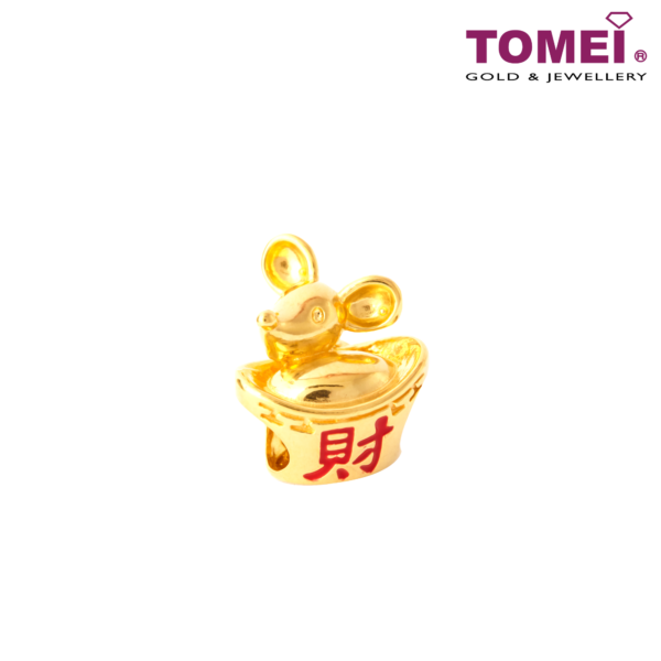 TOMEI Prosperity Sailing of Wealth Rat Charm, Yellow Gold 916
