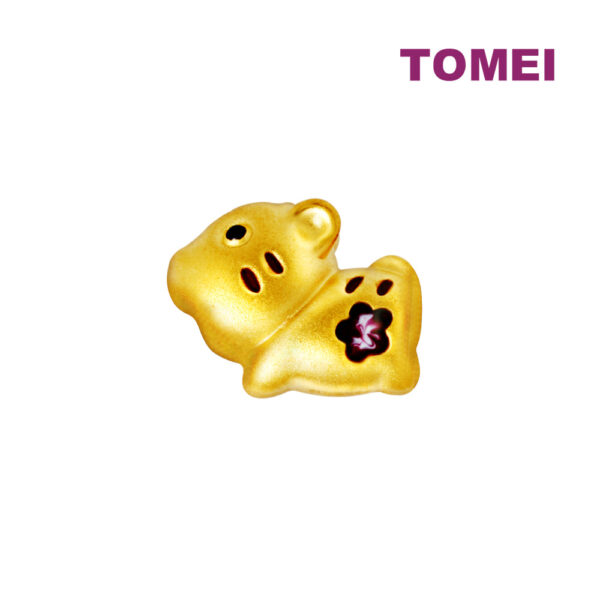 TOMEI [2024 Edition] Colorful Chubby Fortune Zodiac Charm with Red Rope Bracelet, Yellow Gold 999