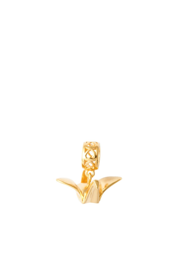 TOMEI [Online Exclusive] Origami Crane Blessings Charm, Yellow Gold 916