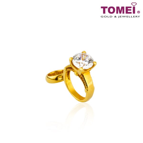 Tribute to Remarkable Women Diamond Ring Chomel Charm, Tomei Yellow Gold 916