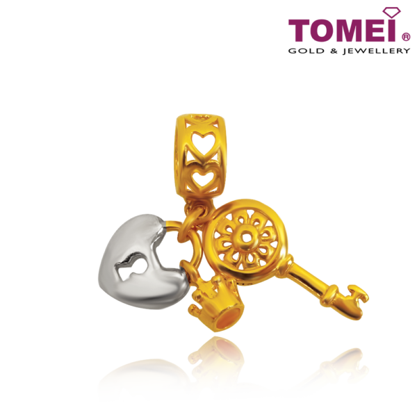 TOMEI Unlock Your Heart Charm | Colors of Memories | Yellow Gold 916