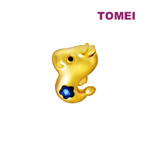 TOMEI [2024 Edition] Colorful Chubby Fortune Zodiac Charm with Red Rope Bracelet, Yellow Gold 999