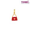 TOMEI Snazzy with Sensations in Red Handbag Charm, Yellow Gold 916 (TM-YG0817P-EC)