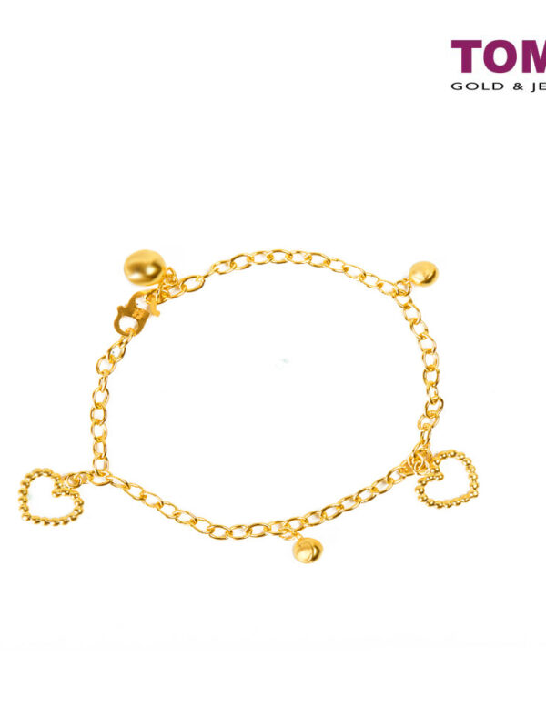 TOMEI Revelment of Mirthsome Hearts Bracelet, Yellow Gold 916