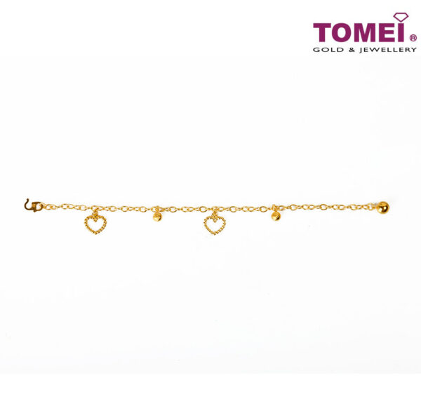 TOMEI Revelment of Mirthsome Hearts Bracelet, Yellow Gold 916