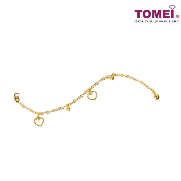 TOMEI Revelment of Mirthsome Hearts Bracelet, Yellow Gold 916