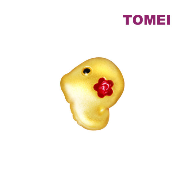 TOMEI [2024 Edition] Colorful Chubby Fortune Zodiac Charm with Red Rope Bracelet, Yellow Gold 999