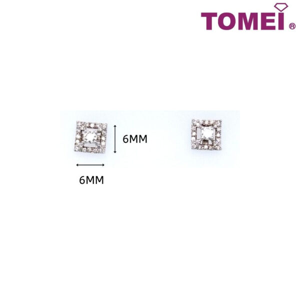 TOMEI Quadrated with Spellbound Effulgence Earrings, Diamond White Gold 750
