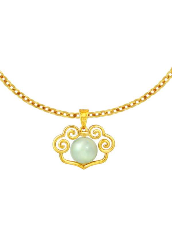 TOMEI Ru Yi Jade Pendant, Yellow Gold 916