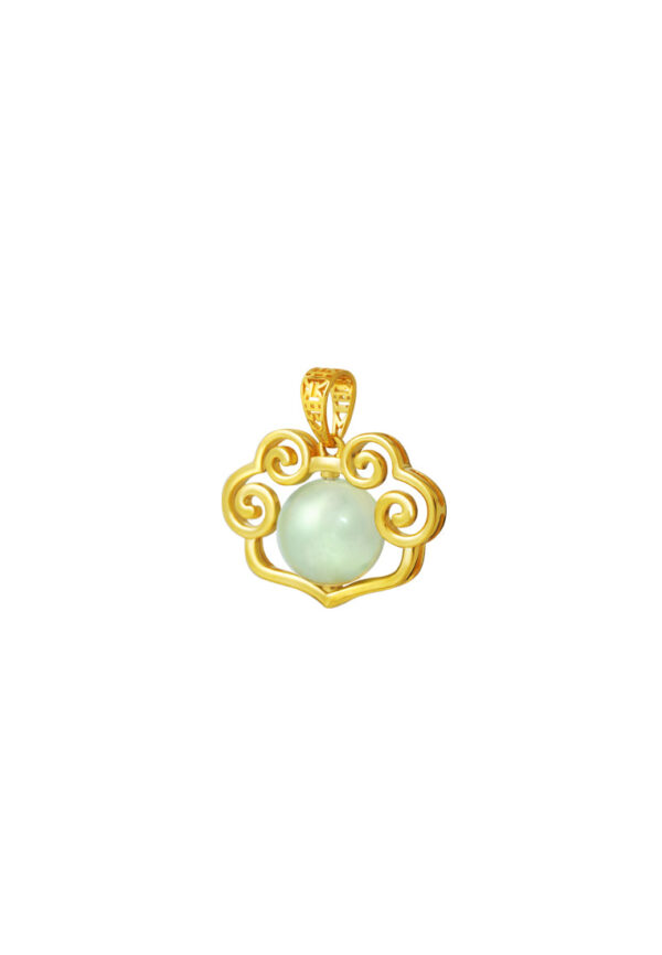 TOMEI Ru Yi Jade Pendant, Yellow Gold 916