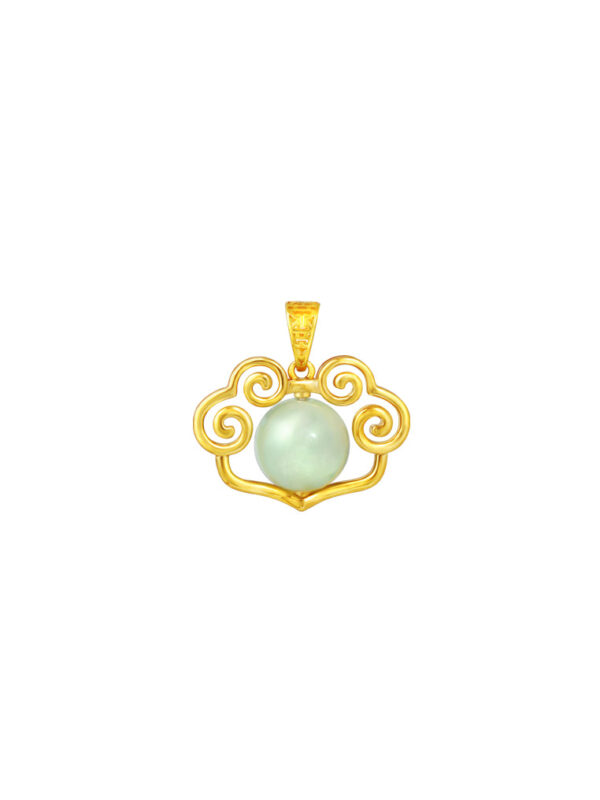 TOMEI Ru Yi Jade Pendant, Yellow Gold 916