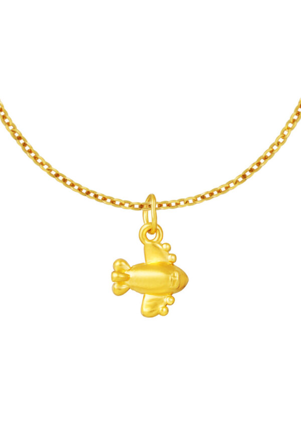 TOMEI Airplane Pendant, Yellow Gold 999